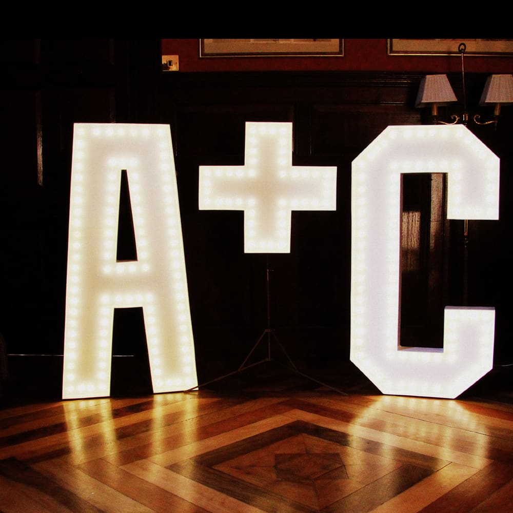 giant A and C letters in lights